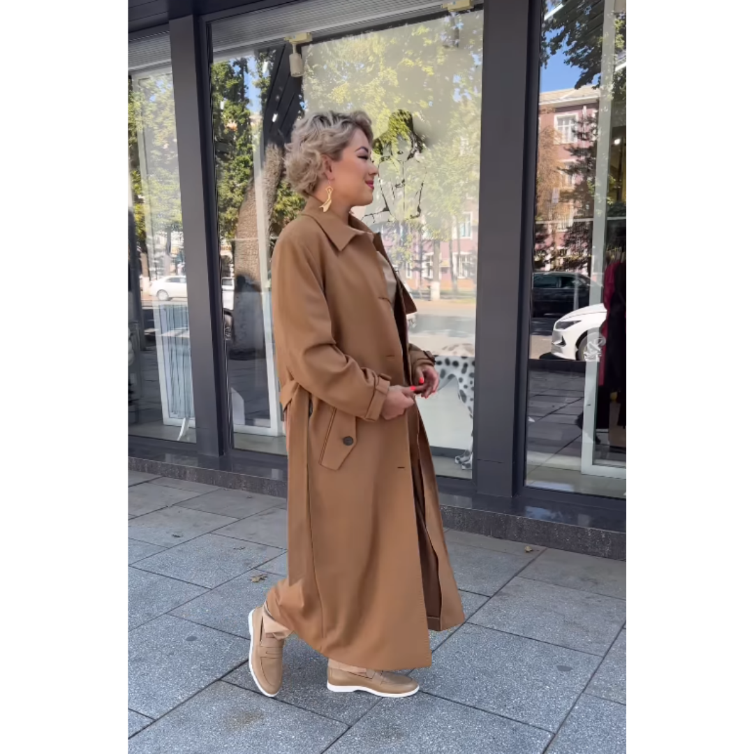 Terra | Trench Elegante con Ricami fatti a Mano