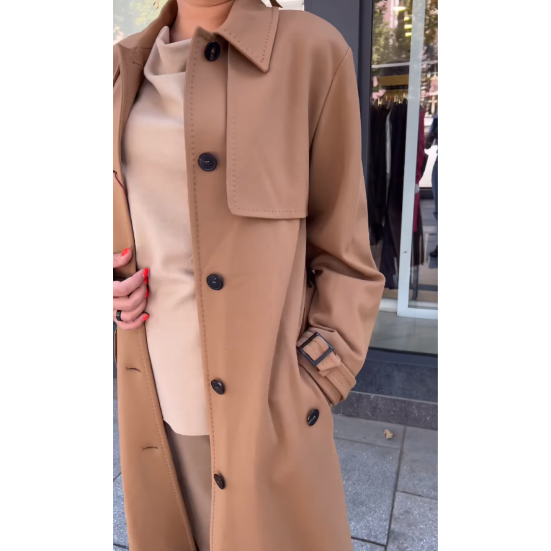 Terra | Trench Elegante con Ricami fatti a Mano